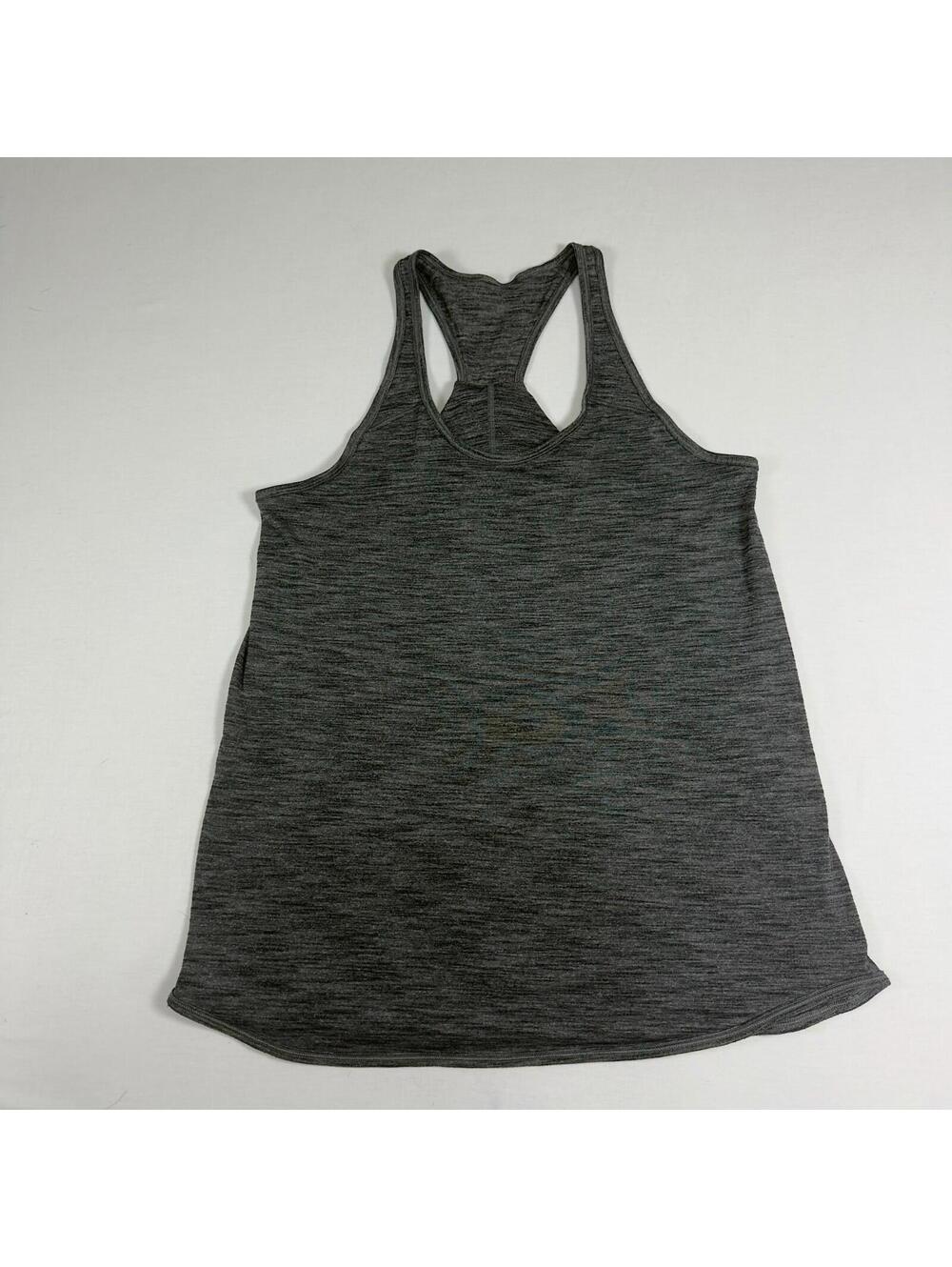Lululemon No Limit Racer Back Tank Heathered Charcoal Gray T-Shirt 4 Relaxed Fit